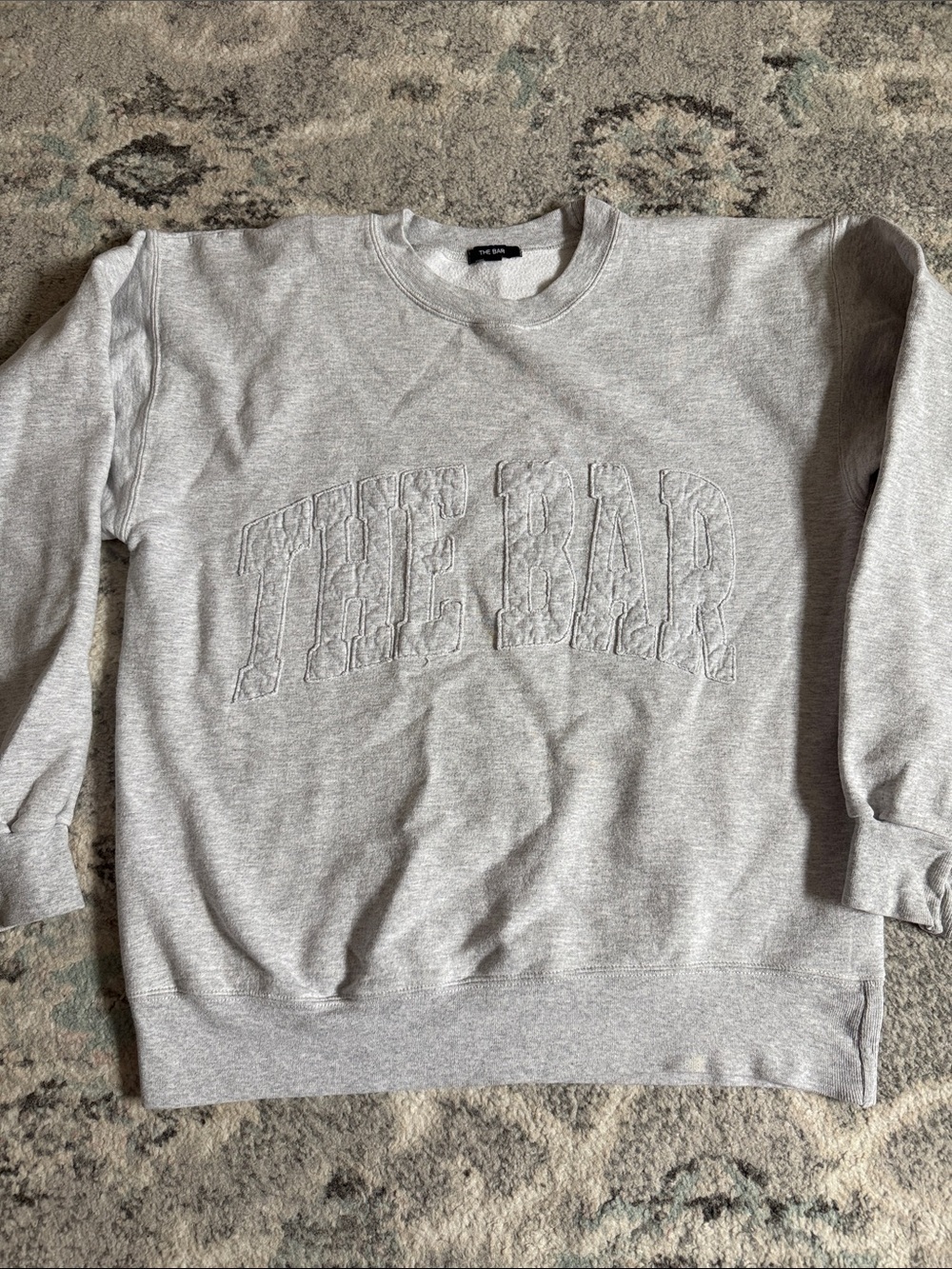 The Bar Gray Marled Crewneck